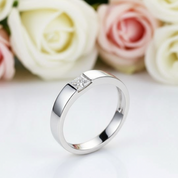 Princess Cut Clear Diamond Wedding Band-Black Diamonds New York