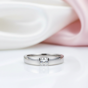 Princess Cut Clear Diamond Option Wedding Band-Black Diamonds New York