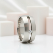 9mm Men's Ring Band with Round Diamond-Black Diamonds New York