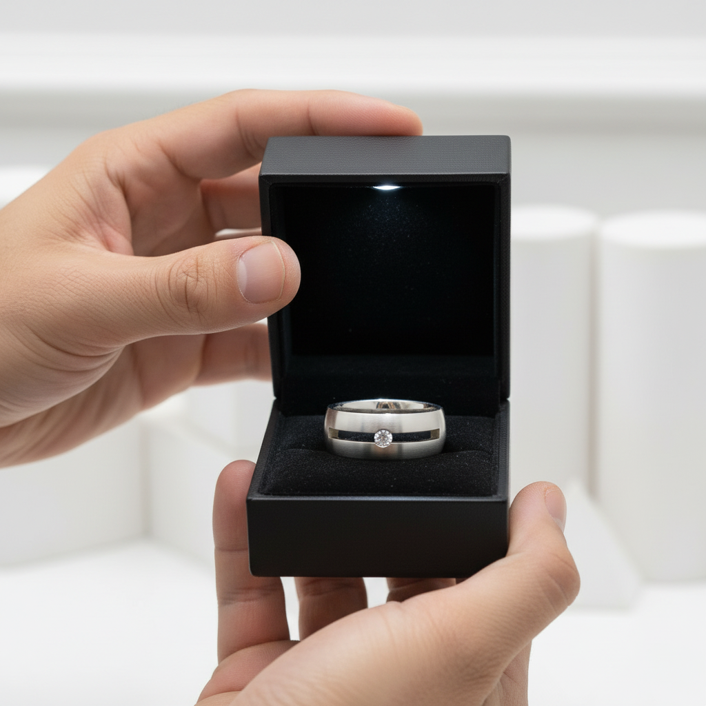 9mm Men's Ring Band with Round Diamond-Black Diamonds New York