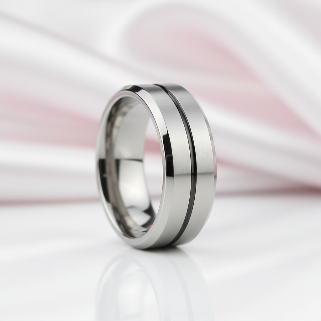 Men's Simple & Classic Wedding Band-Black Diamonds New York
