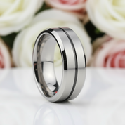 Men's Simple & Classic Wedding Band-Black Diamonds New York