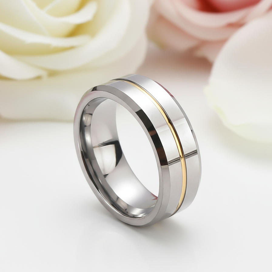 Men's Simple & Classic Wedding Band-Black Diamonds New York