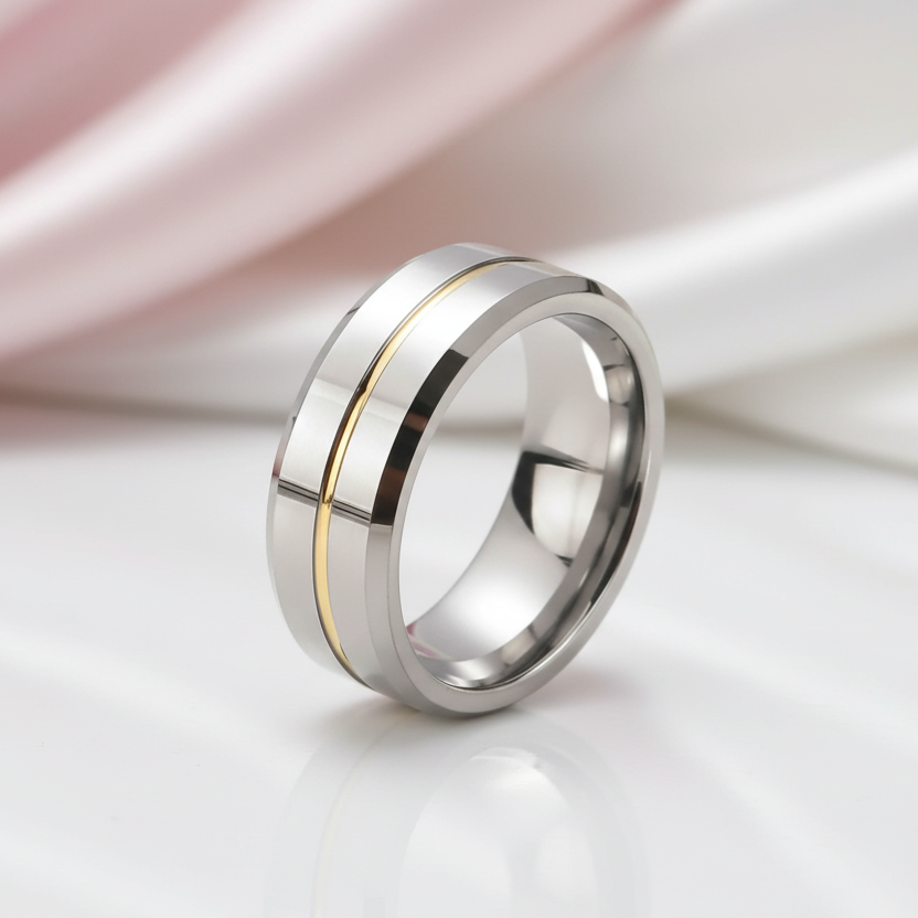 Men's Simple & Classic Wedding Band-Black Diamonds New York