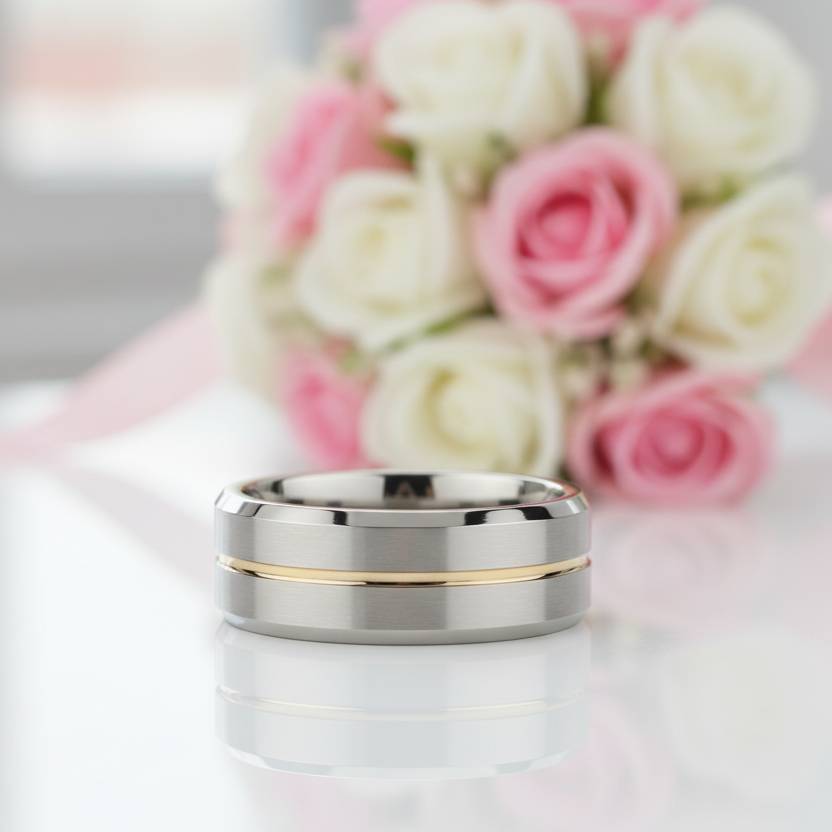 Men's Simple & Classic Wedding Band-Black Diamonds New York