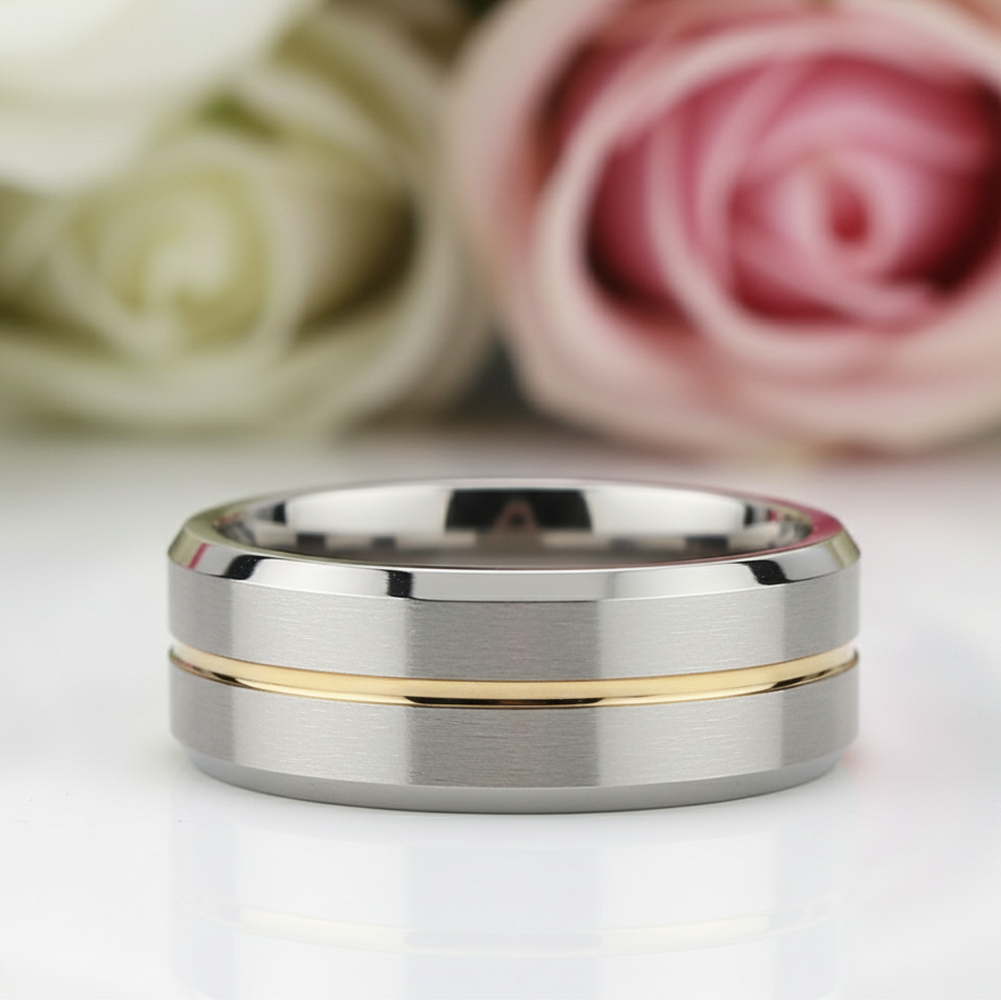 Men's Simple & Classic Wedding Band-Black Diamonds New York