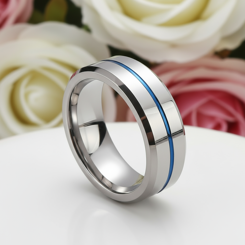 Men's Simple & Classic Wedding Band-Black Diamonds New York