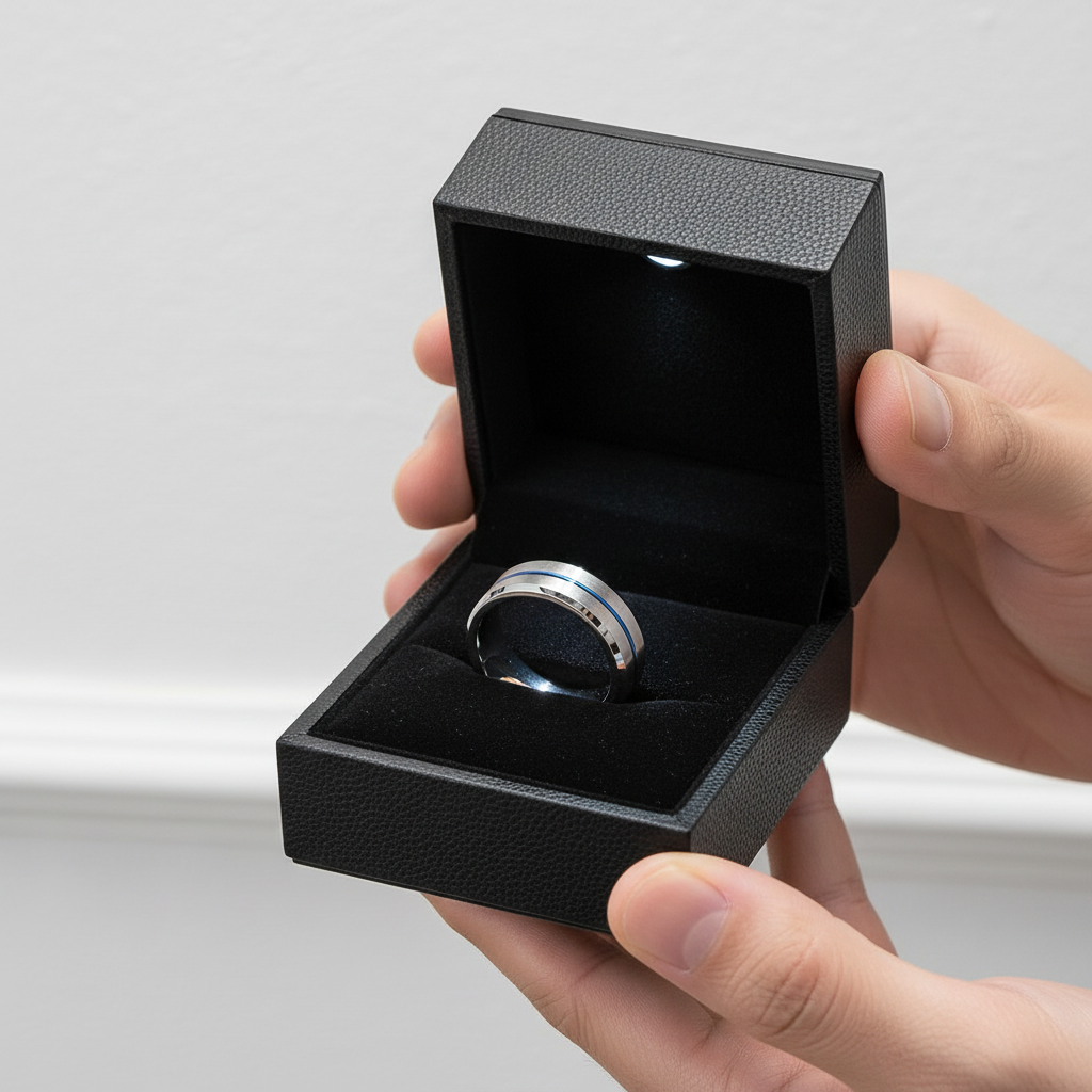 Men's Simple & Classic Wedding Band-Black Diamonds New York