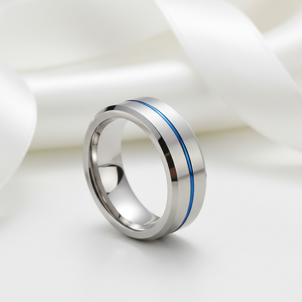 Men's Simple & Classic Wedding Band-Black Diamonds New York
