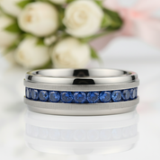 Titanium Men's Wedding Band with Diamond-Black Diamonds New York