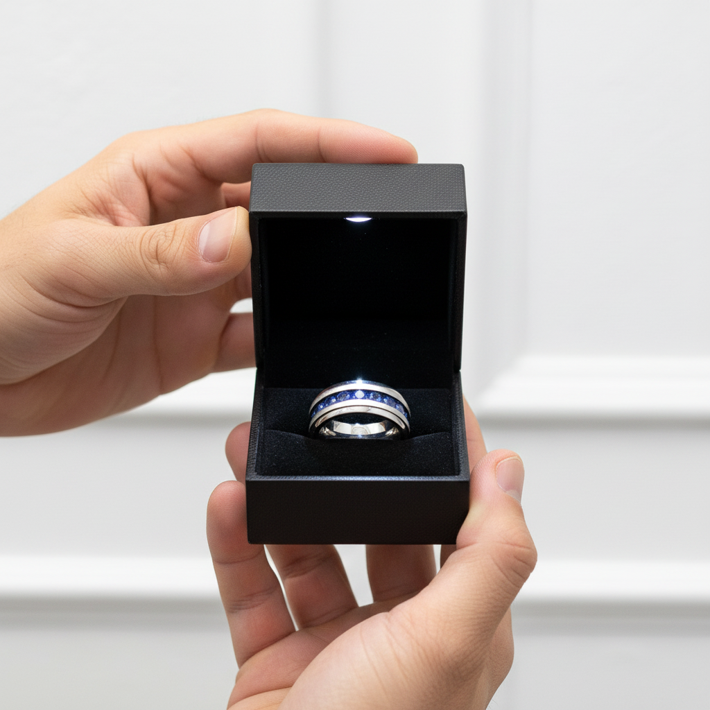 Titanium Men's Wedding Band with Diamond-Black Diamonds New York