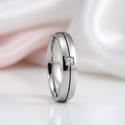 Men's Titanium Wedding Band with Diamond Option-Black Diamonds New York