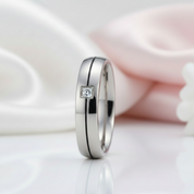 Men's Titanium Wedding Band with Diamond Option-Black Diamonds New York