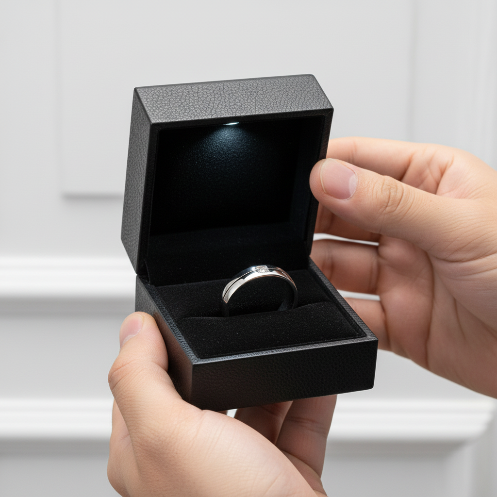 Men's Titanium Wedding Band with Diamond Option-Black Diamonds New York