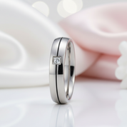 Men's Titanium Wedding Band with Diamond Option-Black Diamonds New York