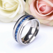 Men's Titanium Wedding Band with Diamond-Black Diamonds New York