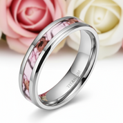 Men's Titanium Wedding Band with Forest Scenery-Black Diamonds New York