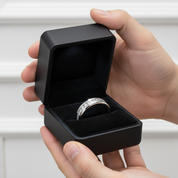 Men's Titanium Wedding Band with Diamond-Black Diamonds New York