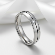 Men's Titanium Wedding Band with Diamond Option-Black Diamonds New York