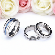 Men's Titanium Wedding Band with Diamond-Black Diamonds New York