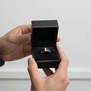 Men's Tungsten Carbide 8mm Black Golden Line Wedding Band-Black Diamonds New York