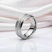 8mm Men's Tungsten Carbide Wedding Band-Black Diamonds New York