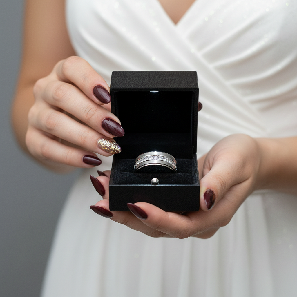 8mm Men's Tungsten Carbide Wedding Band-Black Diamonds New York