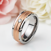 Two-Tone Men's Tungsten Carbide Wedding Band with Diamond-Black Diamonds New York