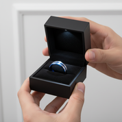 Men's Tungsten Carbide Groove Wedding Band-Black Diamonds New York