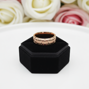 Men's Tungsten Carbide Ring 8mm Rose Gold Brick Pattern-Black Diamonds New York