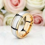 Men's Tungsten Carbide Ring 8mm Wedding Band-Black Diamonds New York