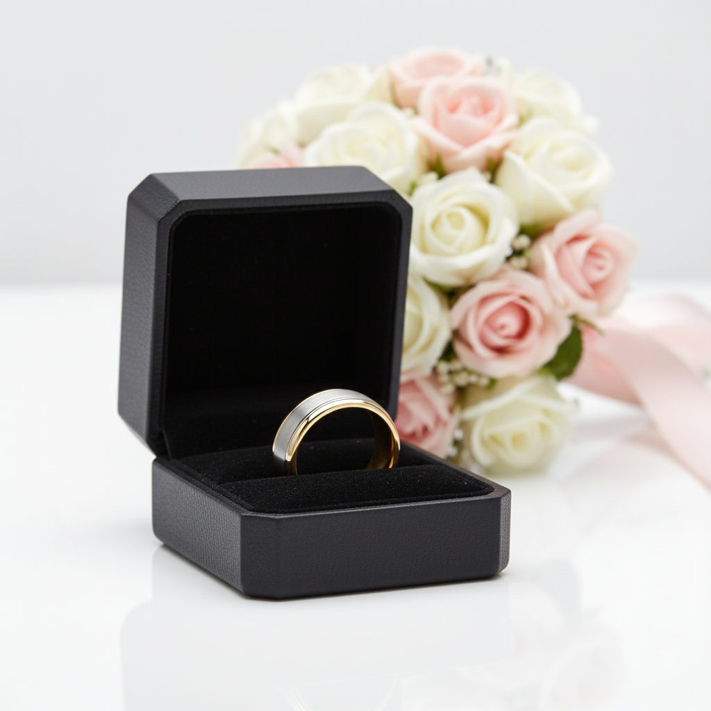 Men's Tungsten Carbide Ring 8mm Wedding Band-Black Diamonds New York