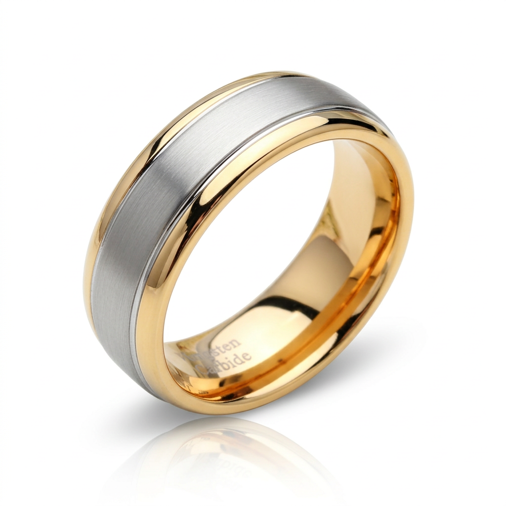 Men's Tungsten Carbide Ring 8mm Wedding Band-Black Diamonds New York