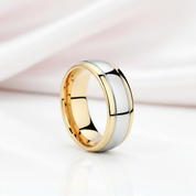 Men's Tungsten Carbide Ring 8mm Wedding Band-Black Diamonds New York