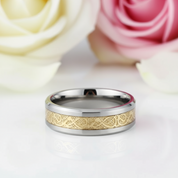 Men's Tungsten Carbide Wedding Band with Dragon Inlay-Black Diamonds New York