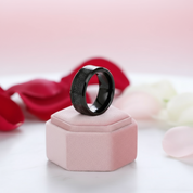 Men's Tungsten Carbide Wedding Band with Sandstone Inlay-Black Diamonds New York