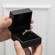 Men's Tungsten Custom Engraving Wedding Band-Black Diamonds New York