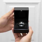 Men's Tungsten Wedding Band with Black Carbon Fiber-Black Diamonds New York