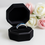 Men's Tungsten Wedding Band with Carbon Fiber-Black Diamonds New York