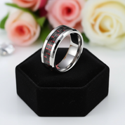 Men's Tungsten Wedding Band with Carbon Fiber-Black Diamonds New York