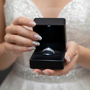 Men's Tungsten Wedding Band with Eternity Diamond Inlay-Black Diamonds New York