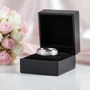 Men's Tungsten Wedding Band with Meteorite Inlay-Black Diamonds New York