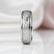 Men's Tungsten Wedding Band with Meteorite Inlay-Black Diamonds New York