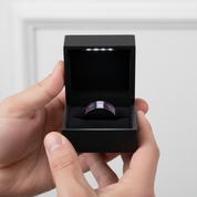 Men's Tungsten Wedding Band with Rainbow Line-Black Diamonds New York