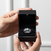 Men's Tungsten Wedding Band with Steampunk Wheel Inlay-Black Diamonds New York