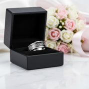Men's Tungsten Wedding Band with Steampunk Wheel Inlay-Black Diamonds New York