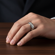 Men's Wedding Band Full-Eternity Diamond Ring-Black Diamonds New York