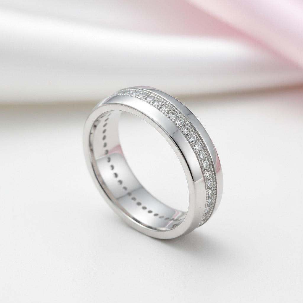 Men's Wedding Band Full-Eternity Diamond Ring-Black Diamonds New York