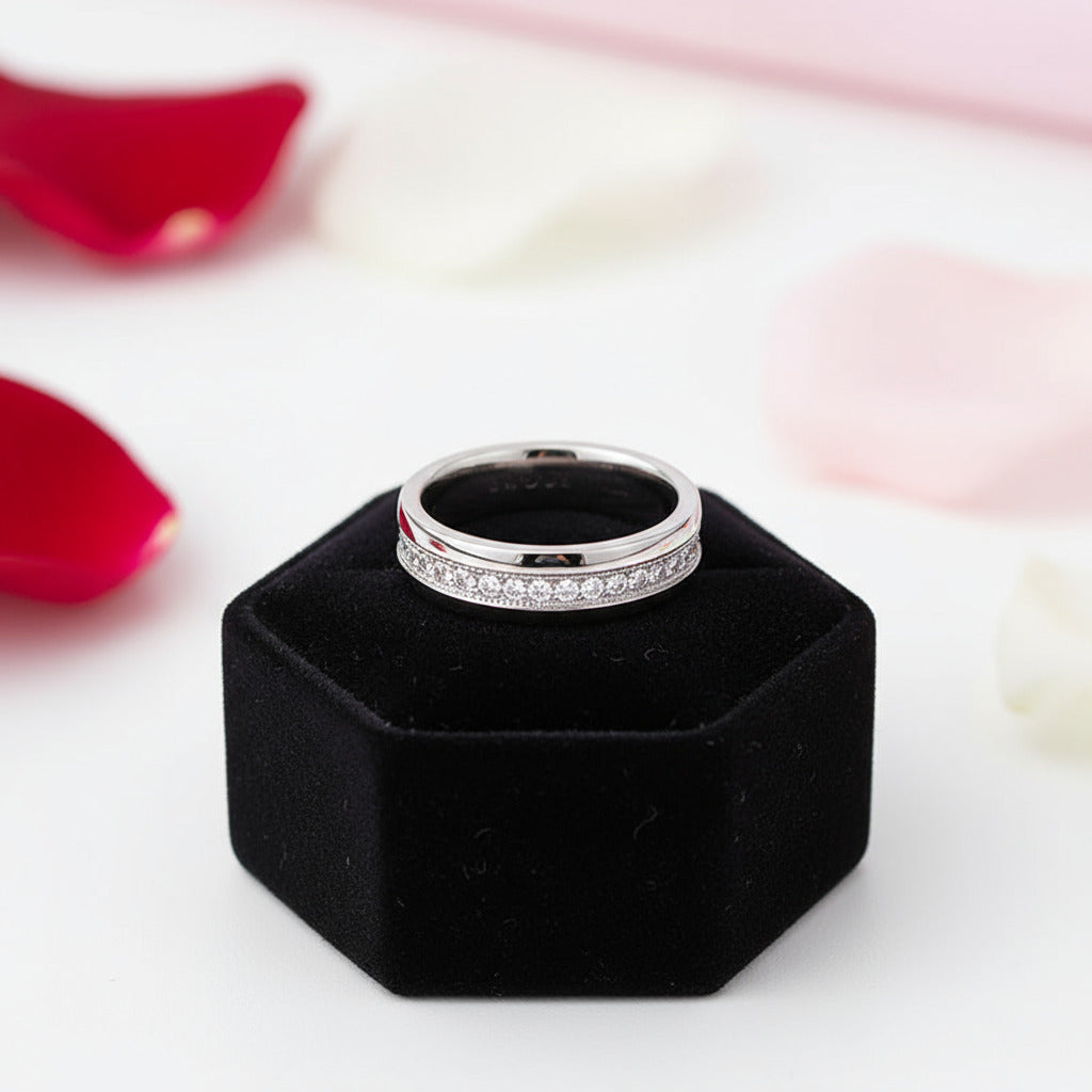 Men's Wedding Band Full-Eternity Diamond Ring-Black Diamonds New York