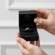 Men's Wedding Band Matte Black Tungsten Carbide-Black Diamonds New York